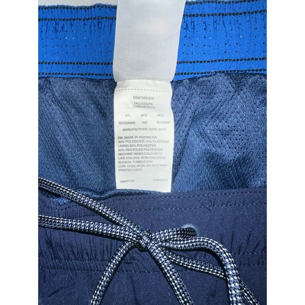 NWT Nike Men's Swim Trunks 4XLT Contend Water-Repellent Colorblocked Navy Blue - Picture 13 of 13